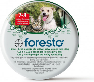 Bayer Foresto Collar for Small Dogs under 18 lbs (8kg) and Cats
