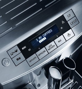 DeLonghi Prima Donna Fully Automatic Espresso Machine with Lattecrema System, Milk Frother and Memory function, Stainless Steel, ECAM28465