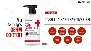 [Pack of 2] [Dr.BELLCA] Premium Hand Sanitizer Gel, Citrus Scent [Ethanol 70%], 500 ml (16.9 fl.oz) - Kills 99.9% of Germs Cleanliness and Moisturizing Your Hands [FDA Registered - NDC#: 70889-800-01]