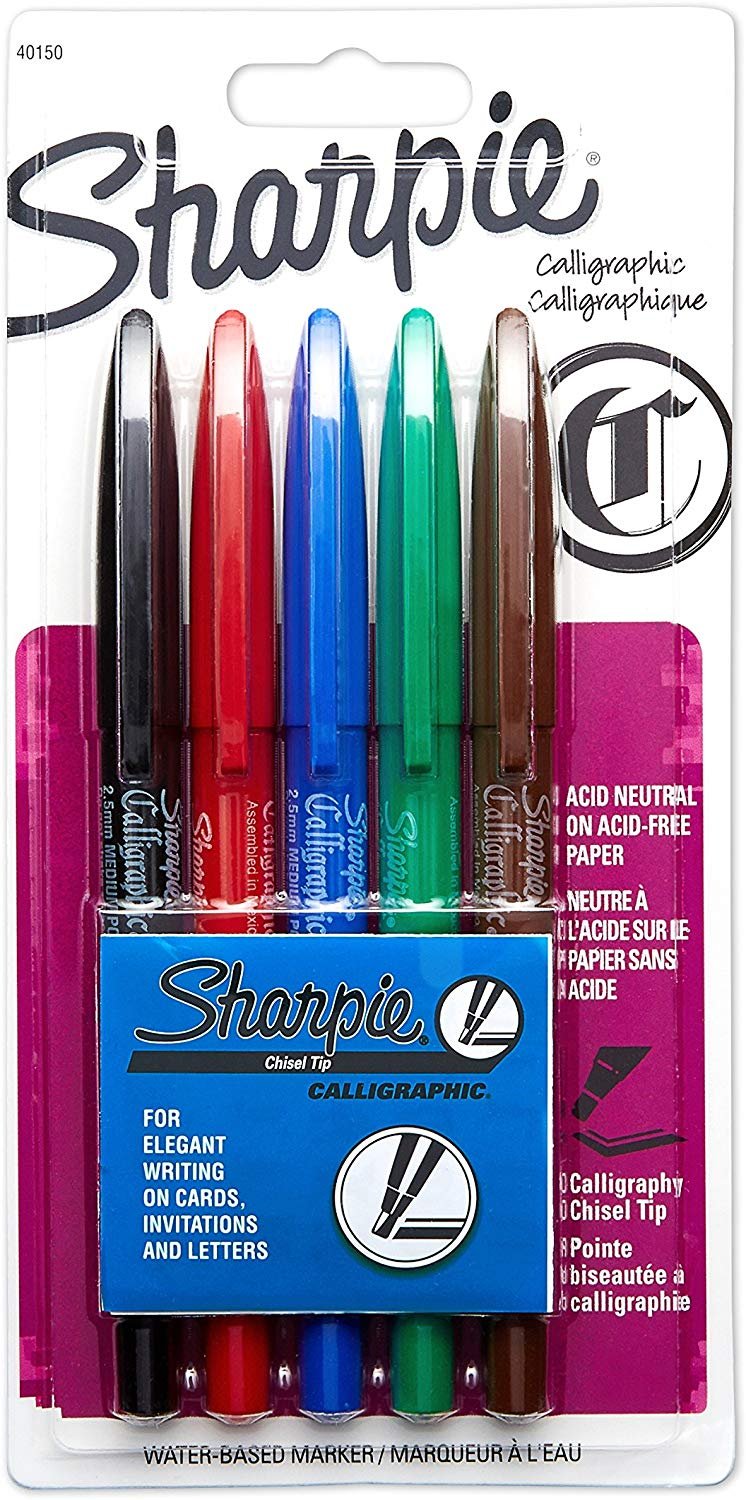 Sanford Sharpie Calligraphic Chisel Tip Water Based Markers (40150SH)