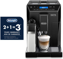 DeLonghi Eletta Black Cappuccino Top Digital Super Automatic Machine with LatteCrema System