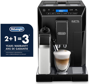 DeLonghi Eletta Black Cappuccino Top Digital Super Automatic Machine with LatteCrema System