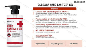 [Pack of 2] [Dr.BELLCA] Premium Hand Sanitizer Gel, Citrus Scent [Ethanol 70%], 500 ml (16.9 fl.oz) - Kills 99.9% of Germs Cleanliness and Moisturizing Your Hands [FDA Registered - NDC#: 70889-800-01]