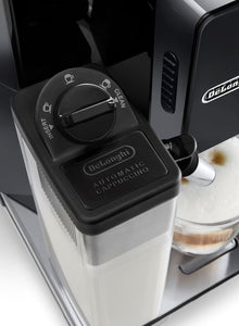 DeLonghi Eletta Black Cappuccino Top Digital Super Automatic Machine with LatteCrema System