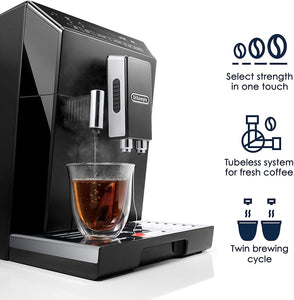 DeLonghi Eletta Black Cappuccino Top Digital Super Automatic Machine with LatteCrema System