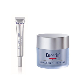 Eucerin Hyaluron Filler NIGHT Cream 1.7 fl oz + EYE Cream 0.5 fl oz SET
